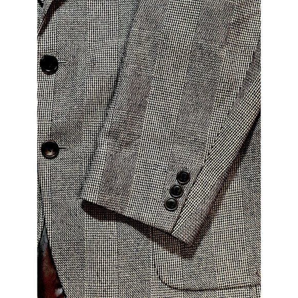 YSL YVES SAINT LAURENT 44R Gray Ivory Glenn Plaid Blazer Sport Coat Jacket - Picture 16 of 16